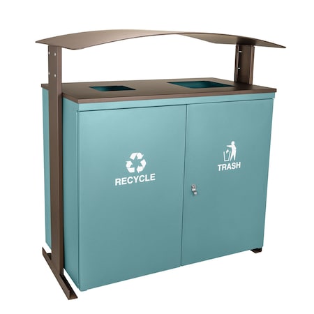 Ex-Cell Kaiser 90-Gal. Outdoor Receptacle - Steel, Malachite & Bronze Trim RGU-3645 MAL/BRZX